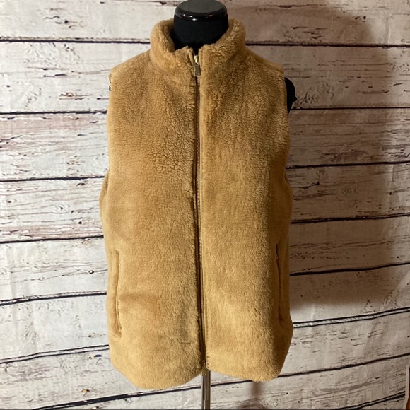 J. Crew Brown Teddy Plush Fleece Excursion Vest - Picture 9 of 13